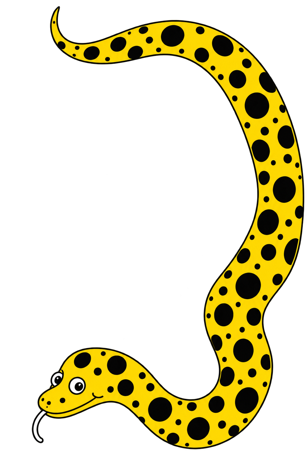 Yellow spotted snake curving around the headline